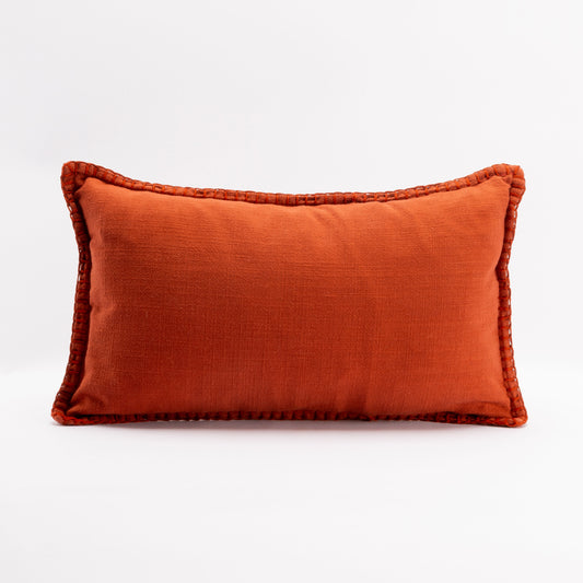 CUSHION COVER SLUBBED COTTON - TERRACOTTA